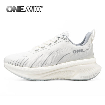 Onemix Men's White Air Cushion Running Shoes 2024