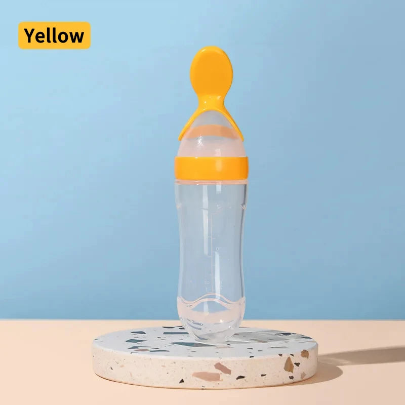 Baby Silicone Squeezing Feeding Bottle – Easy & Mess-Free Feeding!