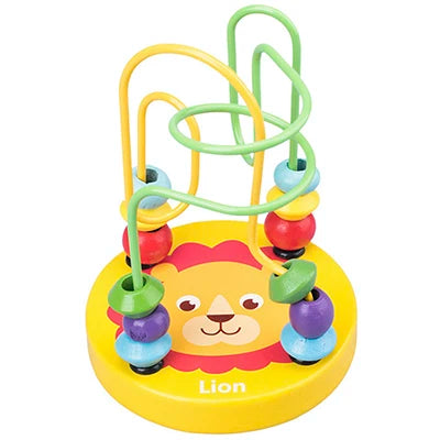 Montessori Wooden Roller Coaster Bead Maze for Toddlers