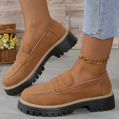 Round Toe Platform Loafers