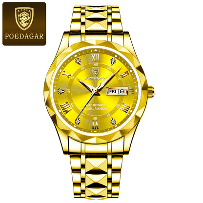 Men's Waterproof Double Calendar Luminous Quartz Watch
