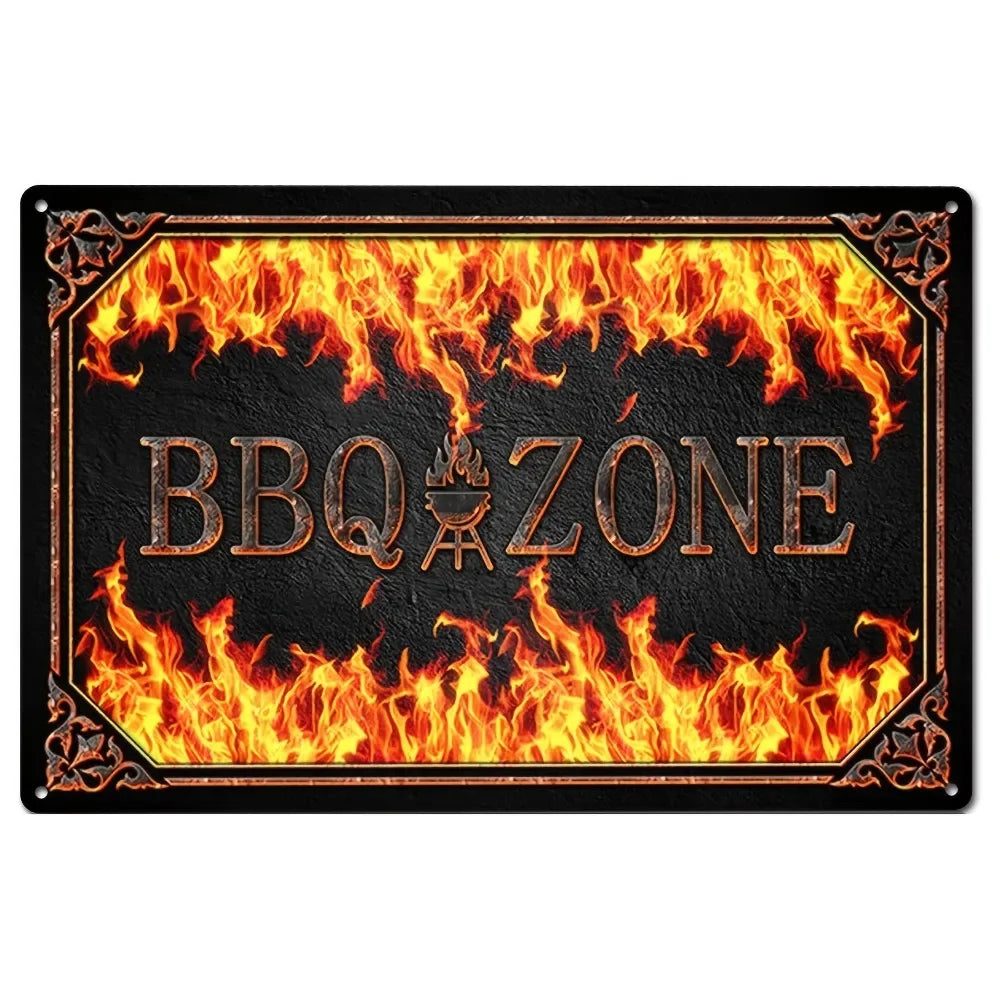 Vintage Metal Tin Poster BBQ Beer Bar Retro Metal Tin Signs Posters Plate Wall Decor for Bar Restaurant Cafe Clubs Retro Plaque