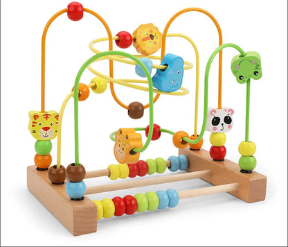 Montessori Wooden Roller Coaster Bead Maze for Toddlers