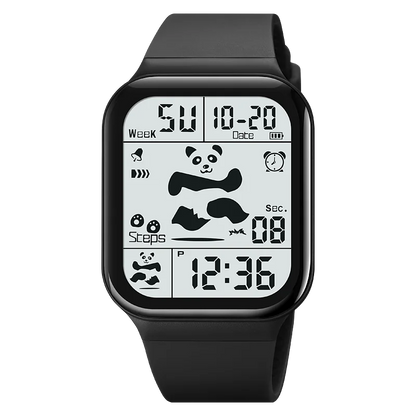 Square Large Face Waterproof LED Digital Watch Electronic for Student Watches