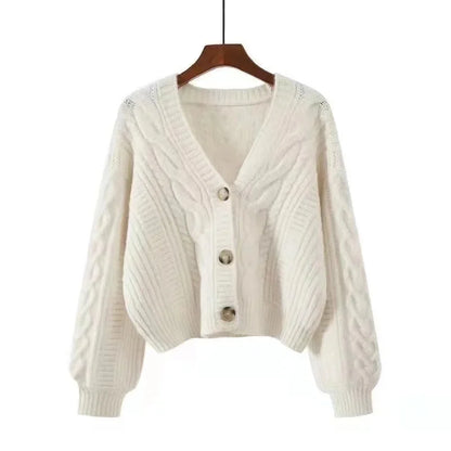 Women's Y2K Korean Style Loose V-Neck Knitted Cardigan