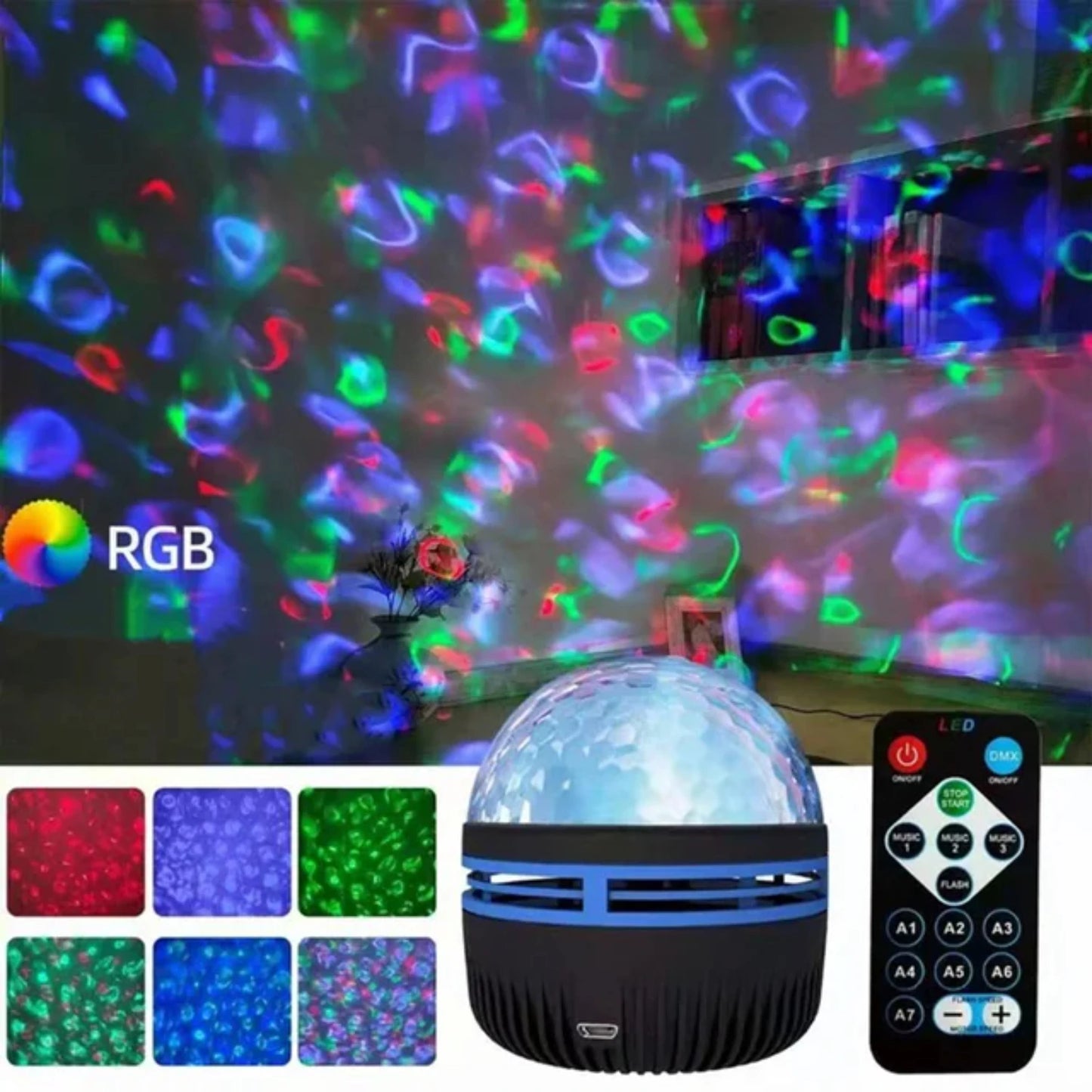 2 In 1 Northern Lights And Ocean Wave Projector With 14 Effects Of Galaxy Light For Game Rooms, Parties, Light Projector For Bedroom, Led Light Projector For Room Home Decorations