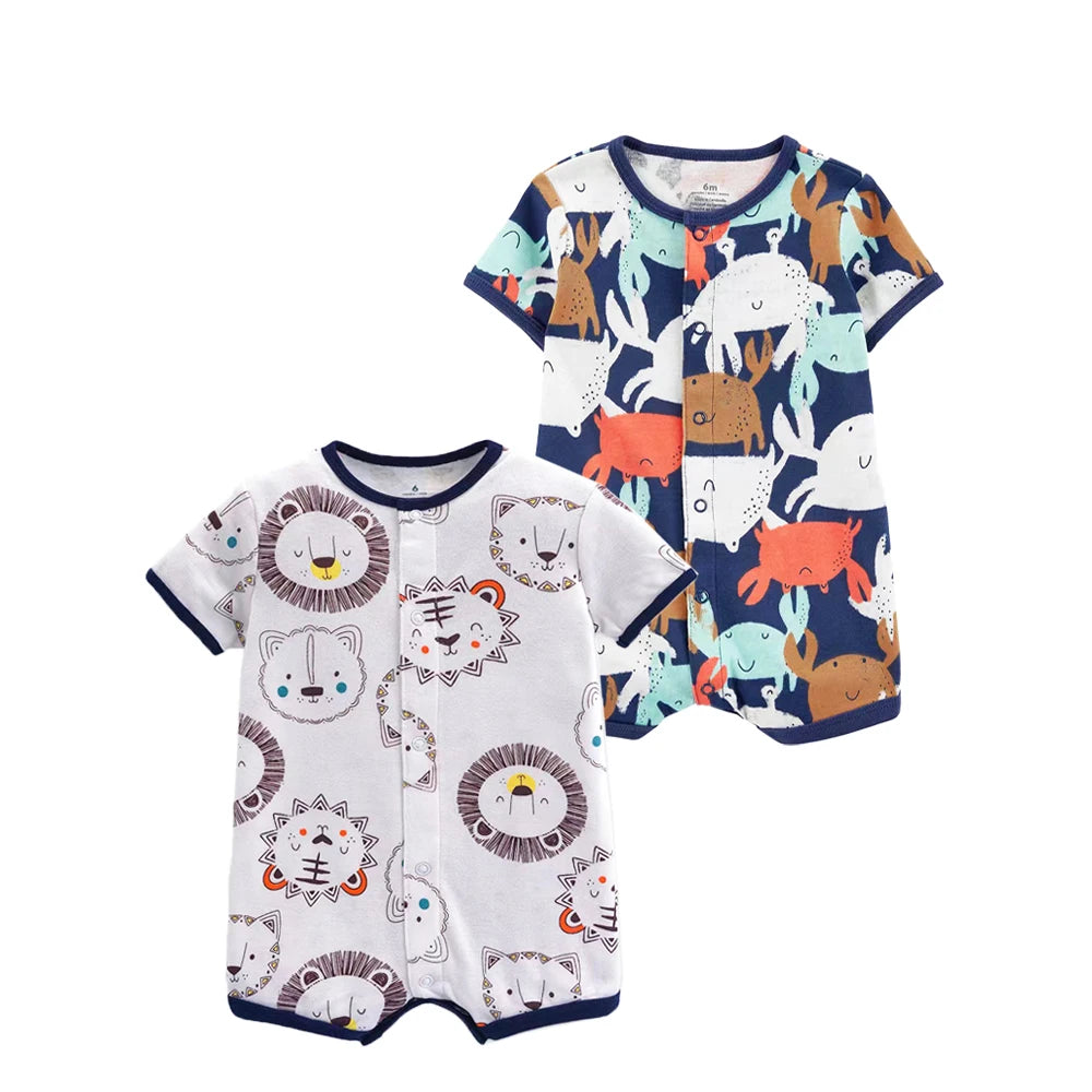 2Pcs/lot Brand Summer Baby Girl Clothes Cotton Jumpsuit  0-24M