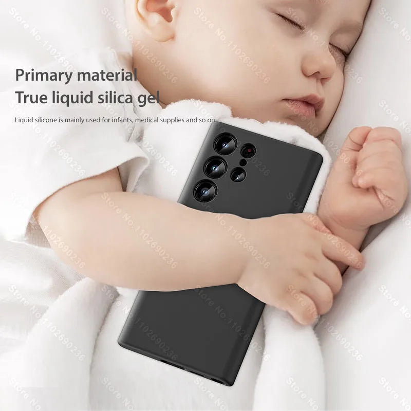 Original Liquid Silicone Case For Samsung Galaxy S24 S23 S22 S21 S25 Ultra A55 A54 A34 A14 A53 A52 Phone Accessories Soft Cover