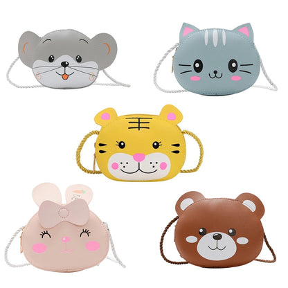 Mini Crossbody Bag for Children Cute Cartoon Cat Baby Girls Shoulder Bags Boys Kids Small Coin Purse Handbags Wallet