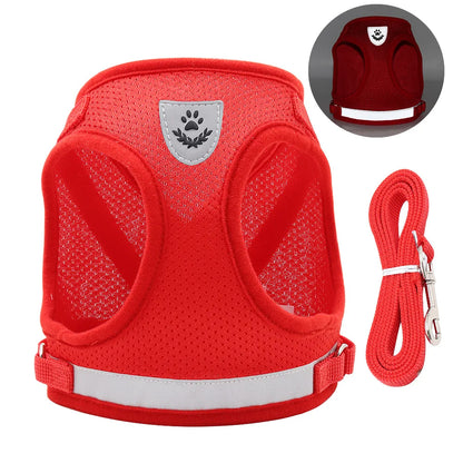 Breathable Escape-Proof Cat Harness and Leash - Adjustable Reflective Vest for Kittens and Puppies