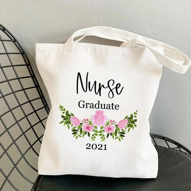 Nursing Essentials Women Shoulder Bag Harajuku Resuable Shopping Bags Lady Canvas Tote Handbag Eco Large Capacity Girls Handbags
