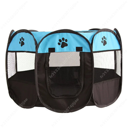 Portable Pet Playpen, Dog Playpen Foldable Pet Exercise Pen Tents Dog House Playground for Puppy Dog/Cat Indoor Outdoor Travel Camping Use Gray Small (29"X29"X17")