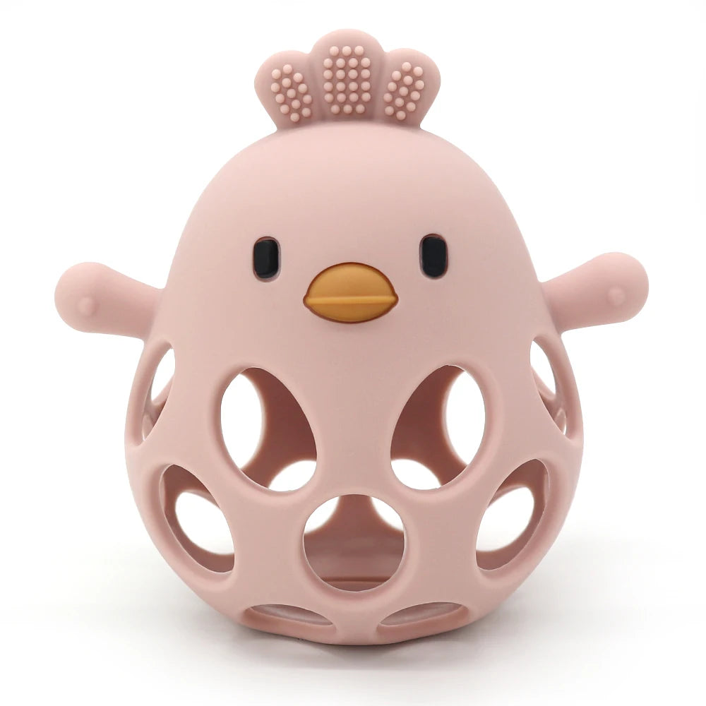 Cartoon Chick-Shaped Baby Silicone Teether Toy