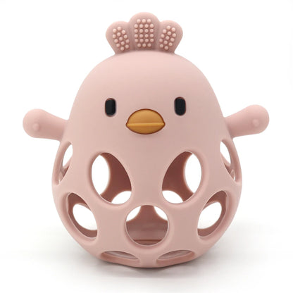 Cartoon Chick-Shaped Baby Silicone Teether Toy