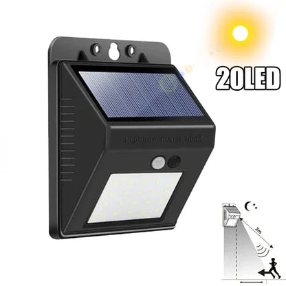100 LED Solar Wall Lamp with Motion Sensor – Outdoor Waterproof 4-Sided Luminous Light for Garden & Courtyard (1/2/4/6/10PCS)