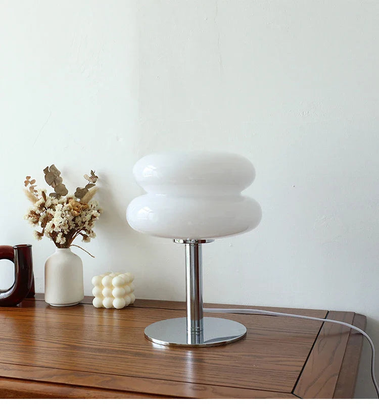 Macaron Retro Glass Table Lamp for Bedroom and Living Room
