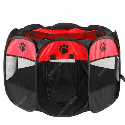 Portable Pet Playpen, Dog Playpen Foldable Pet Exercise Pen Tents Dog House Playground for Puppy Dog/Cat Indoor Outdoor Travel Camping Use Gray Small (29"X29"X17")