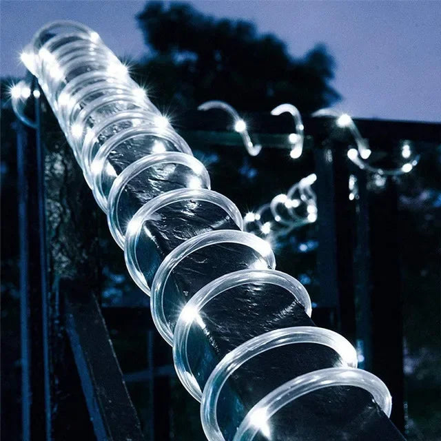 Solar Tube Rope LED Light – Outdoor Garden Christmas Decoration Garland