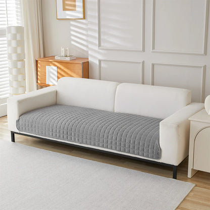 Quilted Anti Slip Sofa Cover Solid Furniture Protector