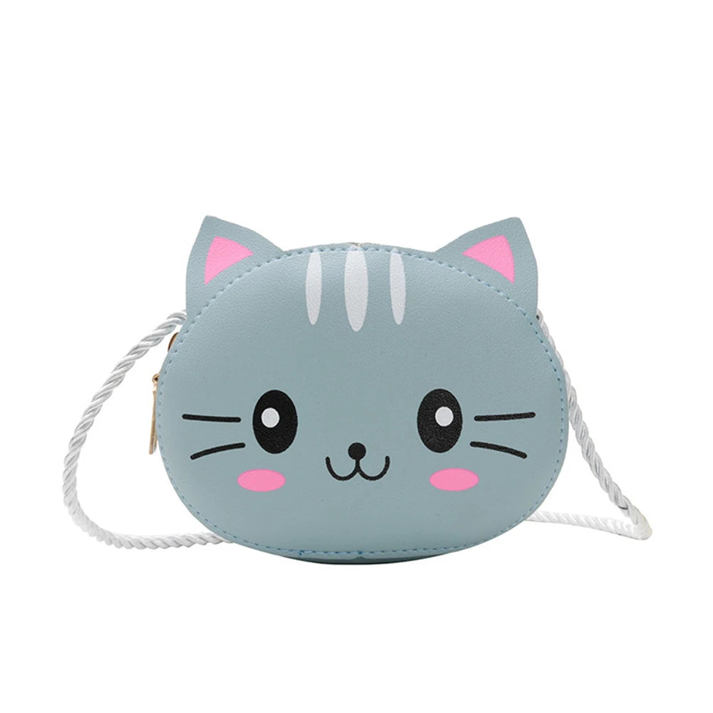Mini Crossbody Bag for Children Cute Cartoon Cat Baby Girls Shoulder Bags Boys Kids Small Coin Purse Handbags Wallet