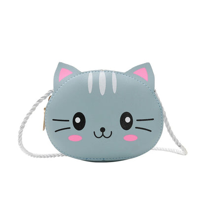 Mini Crossbody Bag for Children Cute Cartoon Cat Baby Girls Shoulder Bags Boys Kids Small Coin Purse Handbags Wallet