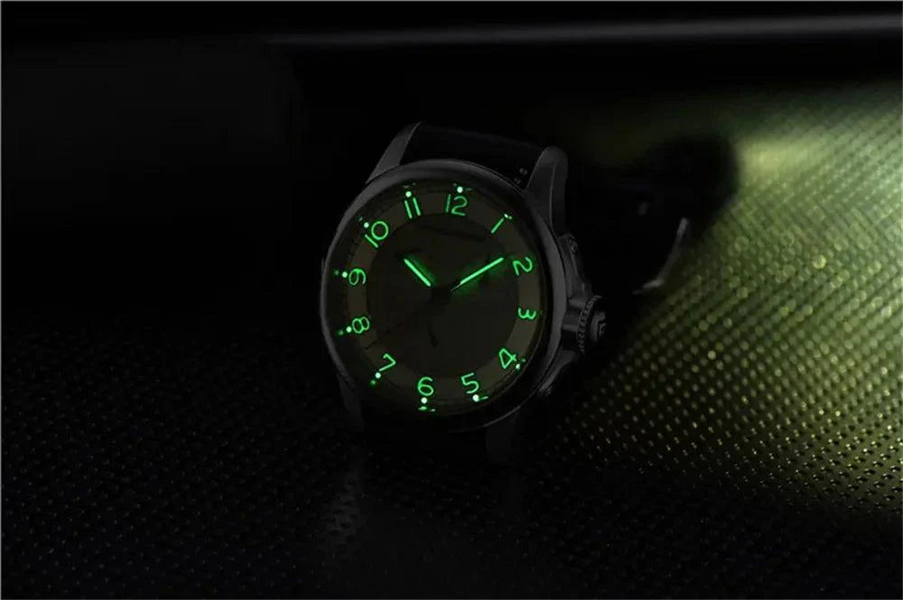 New Arrival 40mm Japan TMI VH88 Movt Sapphire Crystal Calendar 24 Hours 100M Waterproof Quartz Wristwatches for Men