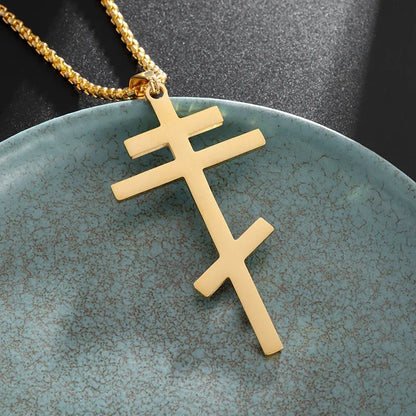 Men's Titanium Steel Stylish Trinity Cross Necklace
