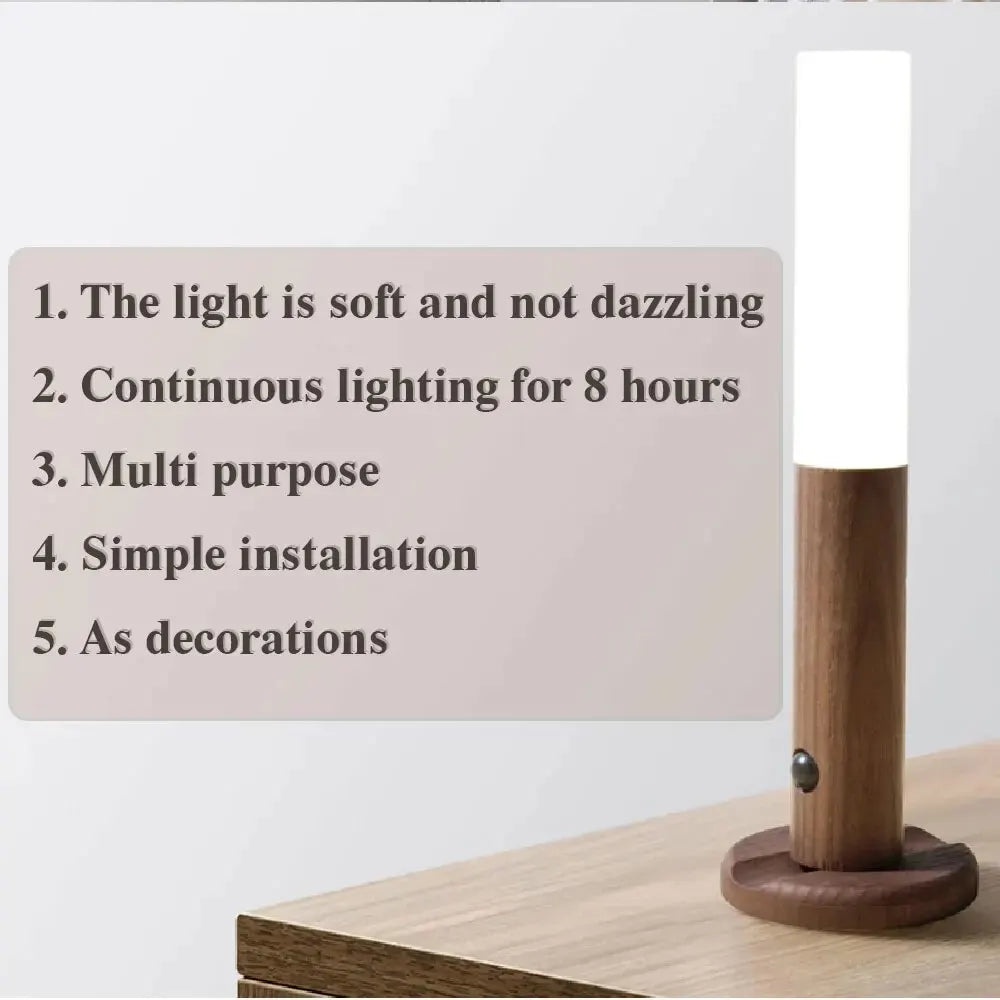 LED Night Light Magnetic Wall Lamp Kitchen Cabinet Closet Light Home Staircase Bedroom Table Move Lamp Bedside Lighting