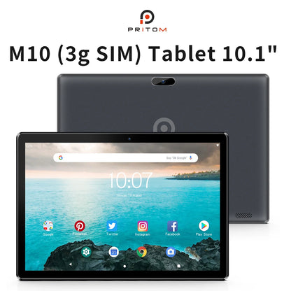 PRITOM 10 Inch Tablet PC Android 13, 64GB, SIM Slot, 3G Call, GPS