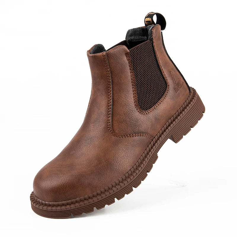 Men's Waterproof Steel Toe Leather Safety Work Shoes 2024