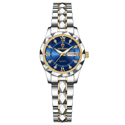 Luxury 30M Waterproof Stainless Steel Crystal Quartz Couple Watch