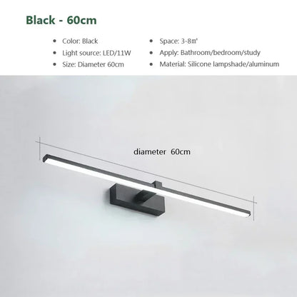 Modern LED Bathroom Mirror Light Three Colors Wall Lamp