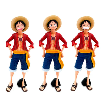 28cm One Piece Anime Figure - Confident Smiley Luffy Face Changing Action Figurine Model