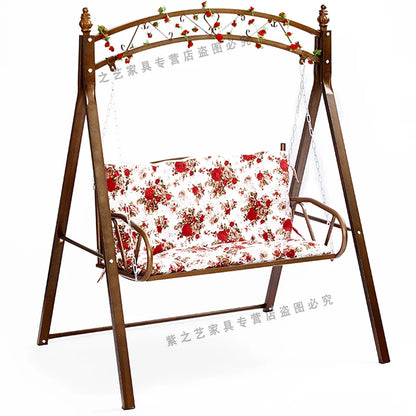 Wooden Swing Chair with Canopy