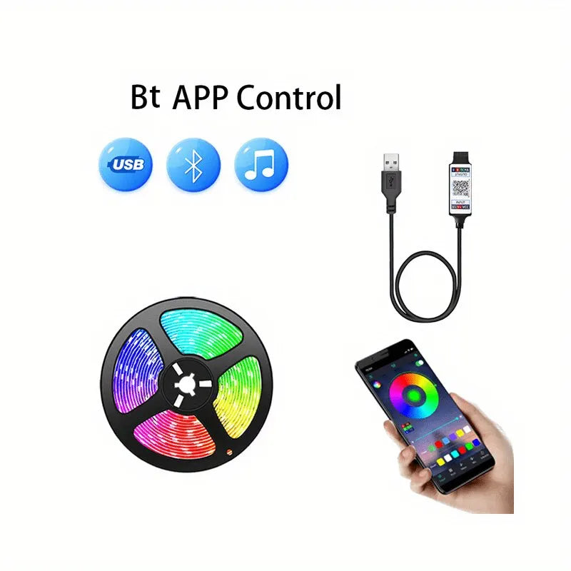 RGB 5050 TV Backlight LED Strip Light with Bluetooth App Control