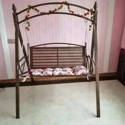 Wooden Swing Chair with Canopy