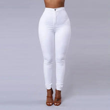 Solid Color Stretch Denim Jeans - Women's High-Waist Skinny Casual Pencil Pants