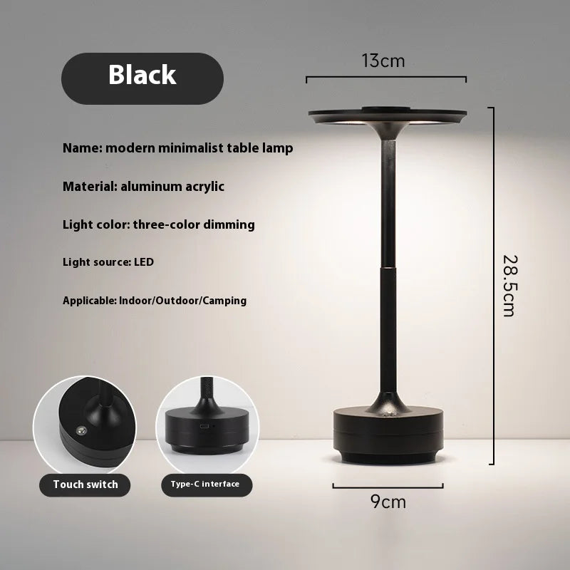 Cordless Table Lamp - Dimmable & Rechargeable Desk Light