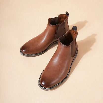 This item only ships to Europe - 7 CM / 2.76 Inches - CMR CHAMARIPA Elevator Chelsea Boots - Height Increasing Chelsea Boots - Black Leather Chelsea Men's Taller Boots