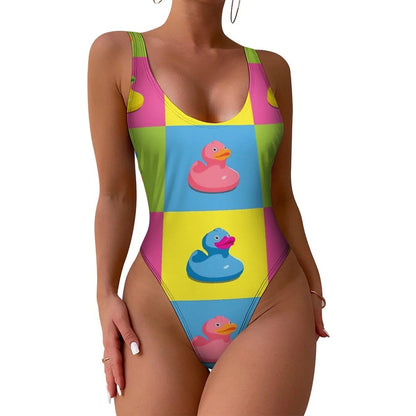 All Black one piece swimsuit for Women - high waist low back  - Beach Resort Wear Slimming, flattering, classy design