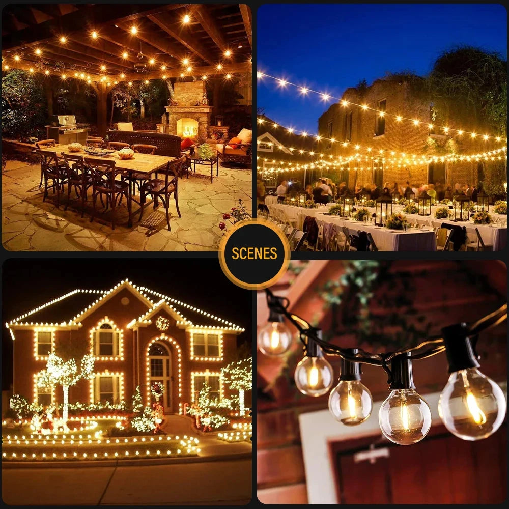 G40 LED String Lights for Outdoor Garden & Party Decor