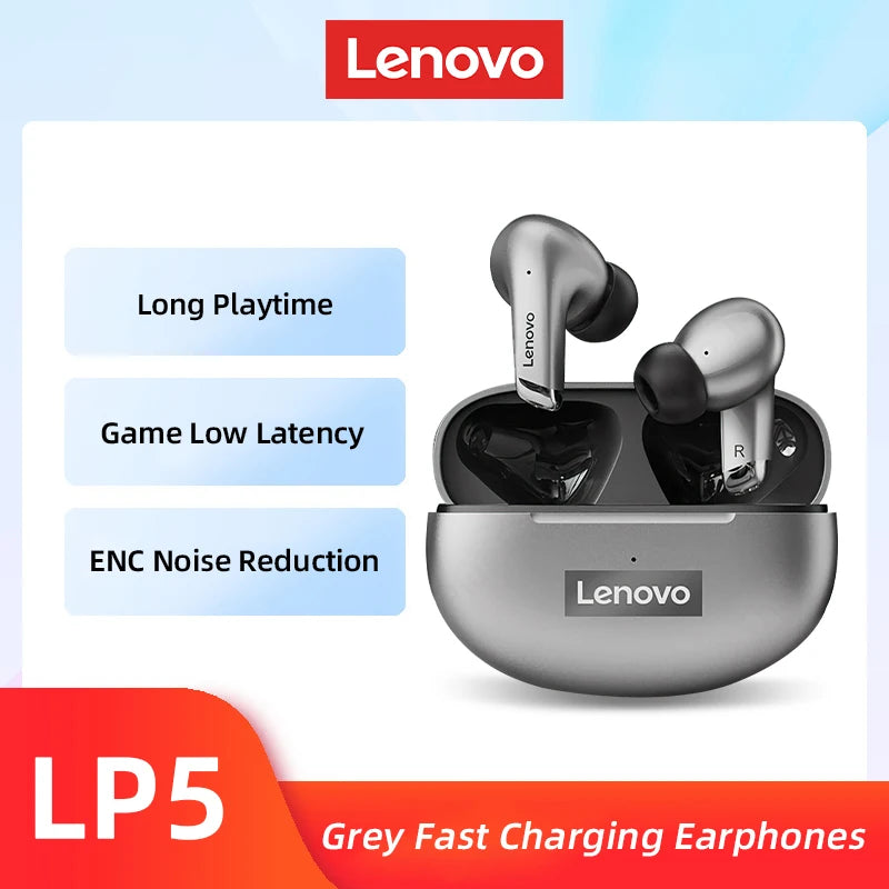 Lenovo LP5 Wireless Bluetooth Earbuds HiFi Music Earphones Headphones Sports Waterproof Headset With Mic Earbuds New