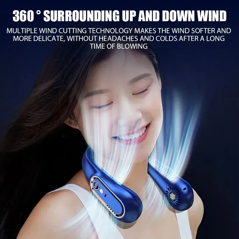Mini Bladeless Neck Fan – Cool Wind Blows All Over the Body