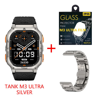 2025 Original KOSPET TANK M3 Smartwatches Men Smart Watch 480mAh AMOLED AOD Bluetooth Call Waterproof Electronic Digital Watches