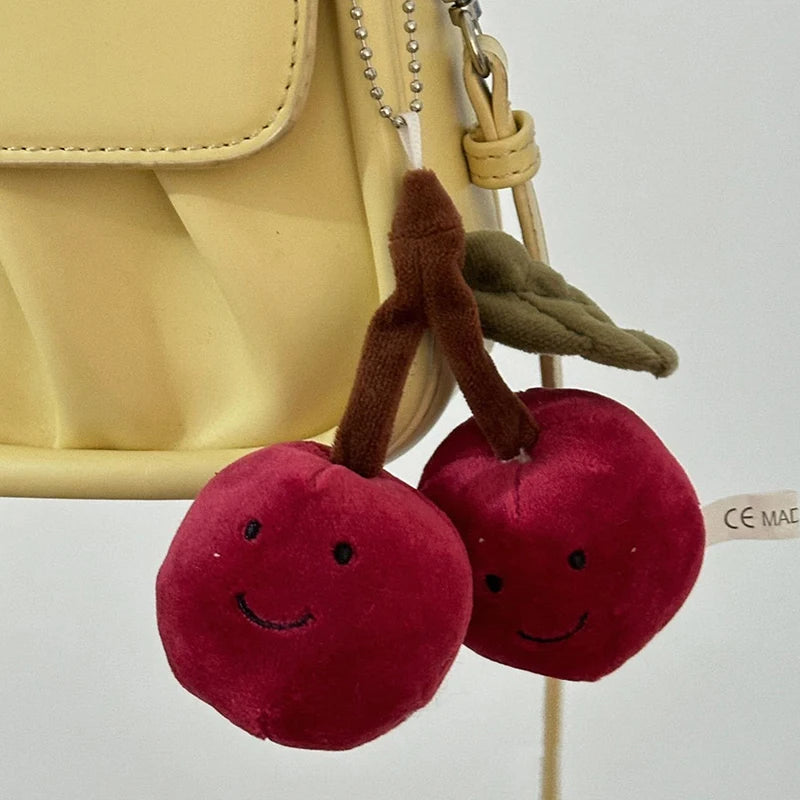 Cartoon Plush Cherry Charm Handbag Pendant Keychain For Women's Cherry Cute Bag Ornament Accessories Backpack Decoration Gifts