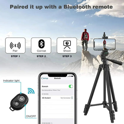 100cm Phone Tripod Stand with Bluetooth Remote Universal Camera Video Recording Photography Tripod