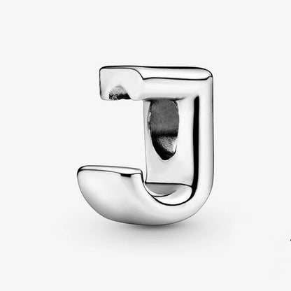 Authentic 925 Silver Plated 26 Letters A-Z Alphabet Bead Charm Fit Pan Bracelet Woman Handbag Holder