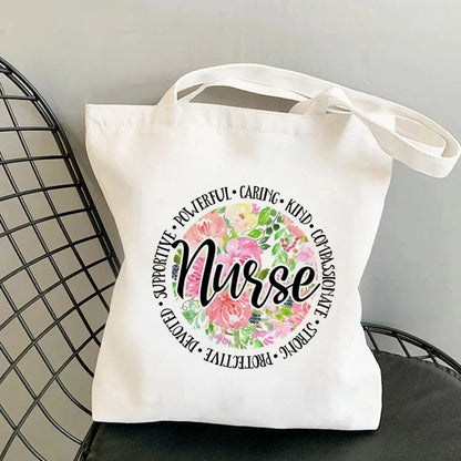 Nursing Essentials Women Shoulder Bag Harajuku Resuable Shopping Bags Lady Canvas Tote Handbag Eco Large Capacity Girls Handbags