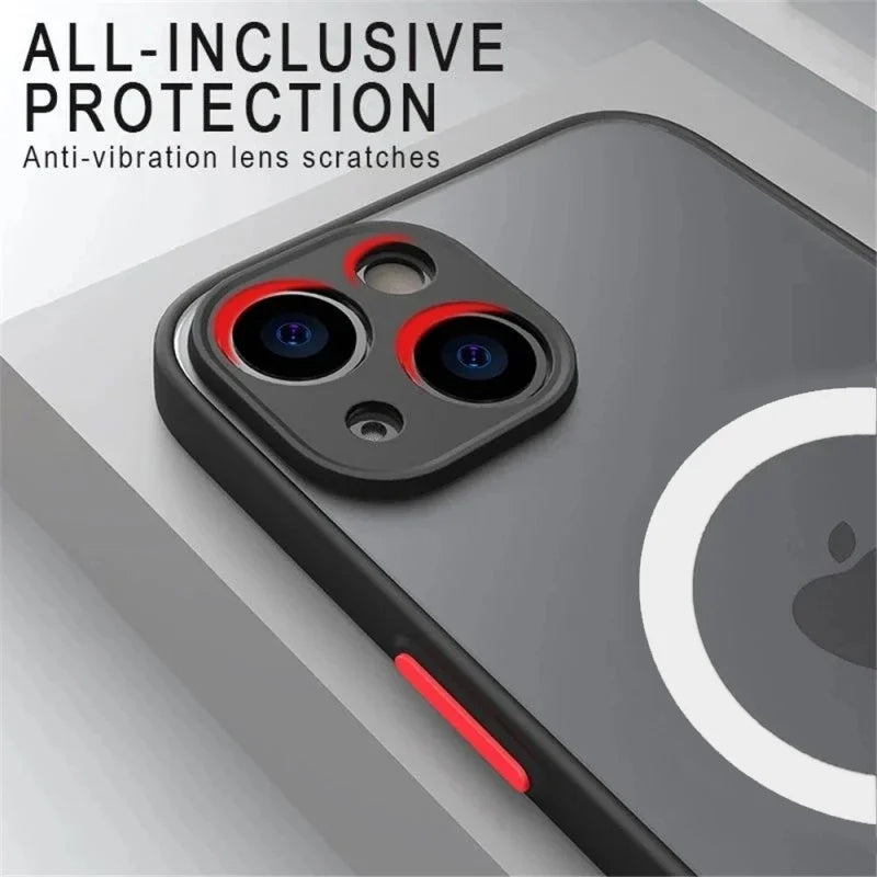 Luxury Matte For Magsafe Case For Apple iPhone 15 14 13 12 11 Pro Max Plus Magnetic Wireless Charging Soft Protection Accessorie