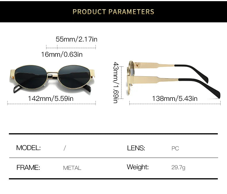 Trendy Oval Sunglasses